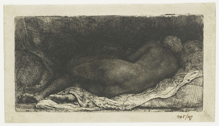  伦勃朗·梵·莱茵 Rembrandt van Rijn——躺着的裸背